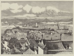 La guerre française en Chine, vue de la ville de Foochow, depuis le consulat britannique (gravure) - English School