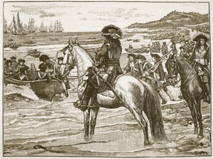 Les Français se retirant de Torbay (illustration de Cassells Illustrated History of England)