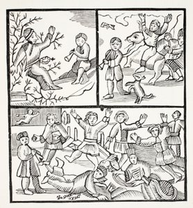 Le frère et le garçon, illustration de Chap-books du XVIIIe siècle par John Ashton, pub. 1882