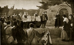 Les funérailles de John Hampden, 1643, illustration de Hutchinsons Story of the British Nation, c.1923 - English School
