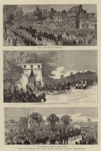 Les funérailles du défunt prince Louis Napoléon (gravure) - English School