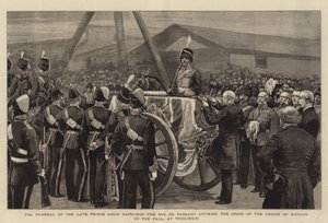 Les Funérailles du Feu Prince Louis Napoléon, le Duc de Bassano, apposant la Croix de la Légion d