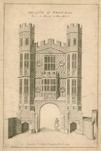 La porte à Whitehall. Dit être conçu par Hans Holbein - English School