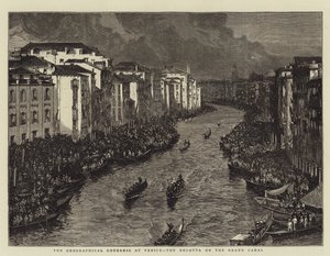 Le Congrès géographique à Venise, la régate sur le Grand Canal (gravure)