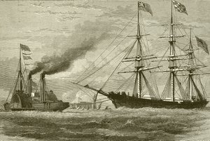 Le George Griswold entrant dans la Mersey - English School