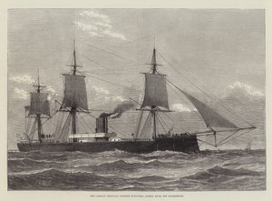 Le cuirassé allemand Grosser Kurfürst, récemment coulé au large de Folkestone (gravure) - English School