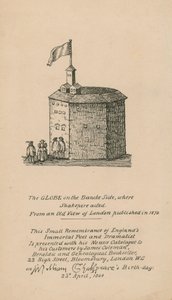 Le Globe, Bankside, Londres, basé sur une ancienne vue de Londres publiée en 1579 - English School