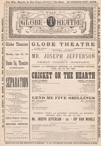 Programme du Globe Theatre, 21 avril 1884 - English School