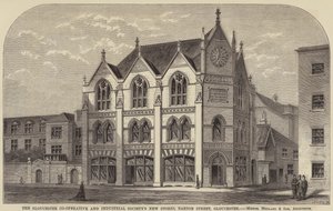 Les nouveaux magasins de la Gloucester Co-Operative and Industrial Society, Barton Street, Gloucester (gravure) - English School