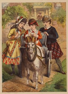 La chaise de chèvre (lithographie couleur) - English School
