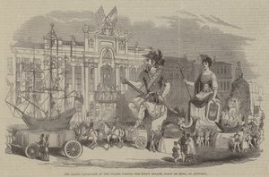 La Grande Cavalcade des Géants passant devant le Palais du Roi, Place de Meir, à Anvers - English School