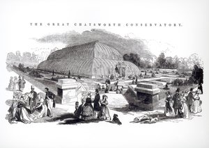 La grande serre de Chatsworth, 1844 - English School