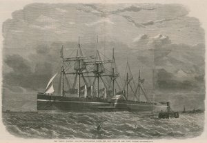 Le Great Eastern quittant les eaux de Southampton pour New York lors de son premier voyage - English School