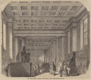 La Grande Galerie Égyptienne, au British Museum (gravure) - English School