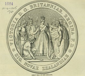 Le Grand Sceau de la Nouvelle-Zélande, de The Illustrated London News, 21 juin 1845