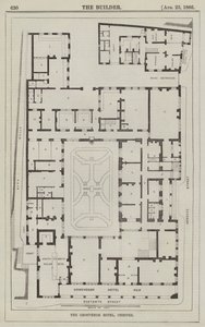 Hôtel Grosvenor, Chester (gravure) - English School