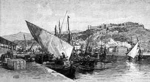 Le port, Malaga, Espagne, de 