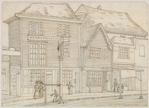 The Hare and Hounds, Islington, démoli en 1840 - English School