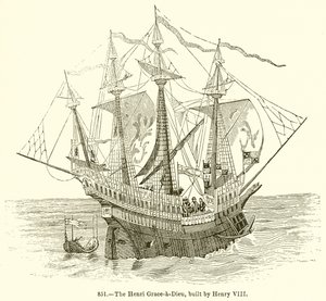 Le Henri Grace-à-Dieu, construit par Henri VIII - English School
