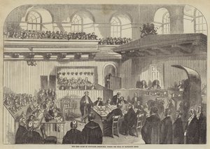 La Haute Cour de justice, Édimbourg, pendant le procès de Madeleine Smith (gravure) - English School