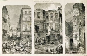 Les maisons des pauvres de Londres, extrait de "The Builder Magazine". - English School