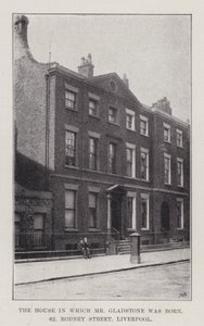 La maison où est né M. Gladstone, 62, rue Rodney, Liverpool (gravure) - English School