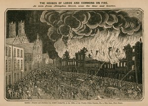 Les Chambres des Lords et des Communes en feu - English School