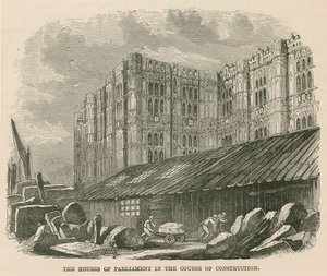 Les Chambres du Parlement en cours de construction - English School