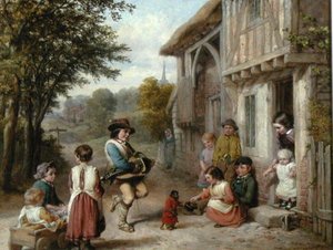 Le joueur de vielle, vers 1865 - English School