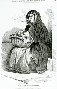 Le vendeur de rue irlandais, vers 1840 - English School