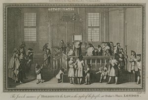 Les moyens juifs de présenter la Loi au peuple à Dukes Place, Londres - English School
