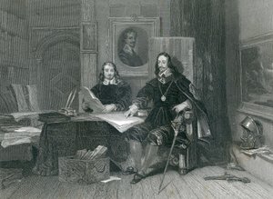 Le roi et Hyde à Oxford, par J. T Willmore - English School