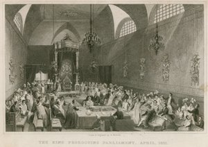 Le Roi prorogeant le Parlement, à la Chambre des Lords, avril 1831 - English School