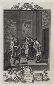 La fuite du roi de Hampton Court (gravure) - English School