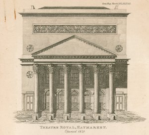 Le Théâtre du Roi, Haymarket, Londres, ouvert en 1821 - English School