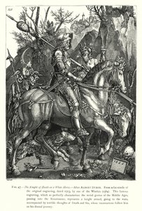 Le Chevalier de la Mort sur un cheval blanc - English School