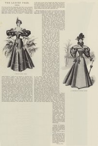 La page des dames, robe (lithographie) - English School