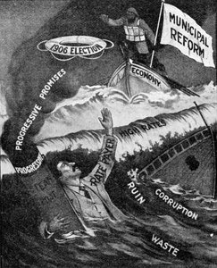 Le dernier espoir, une affiche du Parti de la réforme municipale, publiée dans The Graphic, 27 octobre 1906