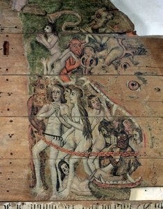 La Dernière Trompette, du Wenhaston Doom, vers 1500-20 - English School