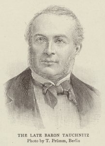 Feu le baron Tauchnitz (gravure) - English School