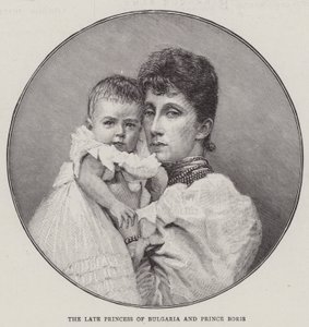 Feu la princesse de Bulgarie et le prince Boris (gravure)