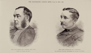 Le défunt révérend Rowley Hill, évêque de Sodor et Man et le défunt capitaine E. B. T. Vaughan, 6e Infanterie du Punjab, assassinés par des dacoits en Birmanie, de The Illustrated London News, 18 juin 1887 - English School
