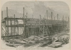 Le navire à vapeur Leviathan (Great Eastern), tel qu