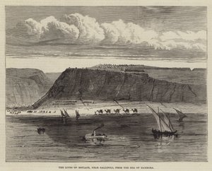 Les lignes de Boulair, près de Gallipoli, depuis la mer de Marmara (gravure) - English School
