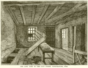 Le grenier utilisé par les conspirateurs de Cato Street, 1820 - English School