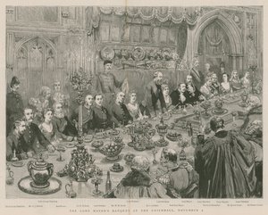 Le banquet du Lord Maire à Guildhall, Londres, 9 novembre 1887 - English School