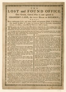 Bureau des objets trouvés, Chancery Lane, Londres - English School