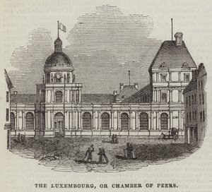 Le Luxembourg, ou Chambre des Pairs (gravure) - English School