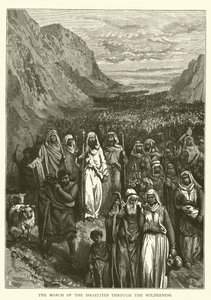 La marche des Israélites à travers le désert (gravure) - English School