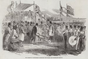 Le marquis de Londonderry commençant le chemin de fer de Seaham et Sunderland (gravure) - English School